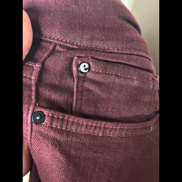 ELSE Stretchy Ankle Skinny Jeans Burgundy Denim 29W - Picture 3 of 7